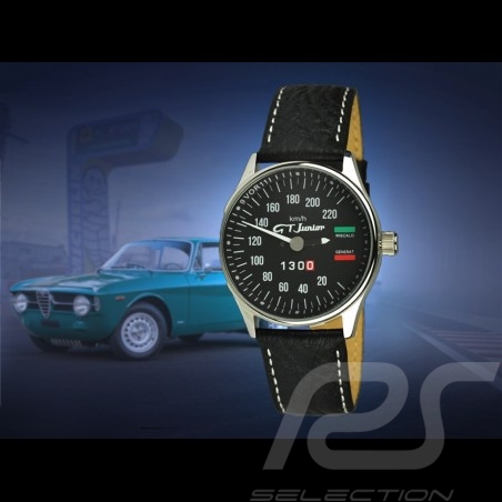 Alfa Romeo Giulia 1300 GT Junior Tachometer Uhr Chrom Gehause / schwarz Hintergrund / weiße Zahlen