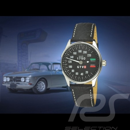 Alfa Romeo 1750 GTV Tachometer Uhr Chrom Gehause / schwarz Hintergrund / weiße Zahlen