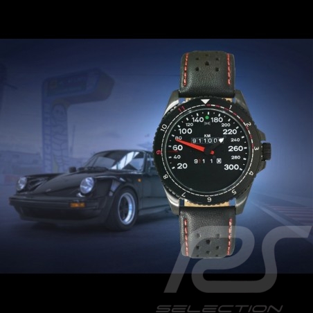 Porsche 911 Turbo 3.3 speedometer Watch black case / black dial / white numbers