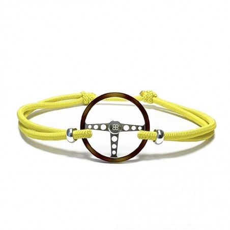 Bracelet Volant Classic finition Argent / Acétate cordon de couleur Jaune Made in France
