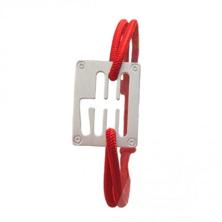 Bracelet Stradale Gearbox finition Argent cordon de couleur Rouge Made in France