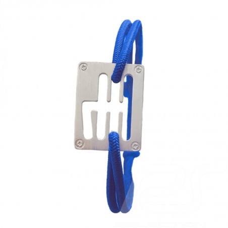 Bracelet Stradale Gearbox finition Argent cordon de couleur Bleu France Made in France