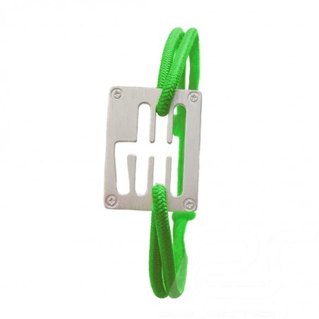 Bracelet Stradale Gearbox finition Argent cordon de couleur Vert Made in France