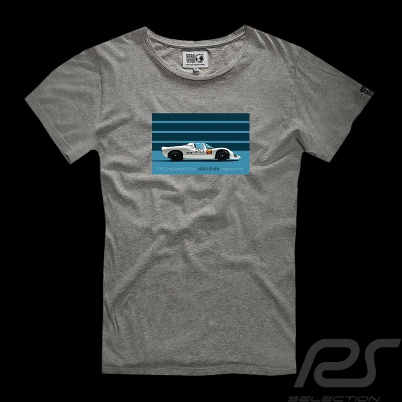 T-shirt Porsche 910/6 n° 20 Endurance Gris Hero Seven - homme