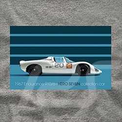 T-shirt Porsche 910/6 n° 20 Endurance Gris Hero Seven - homme