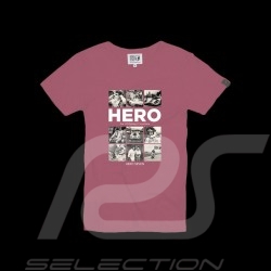 T-Shirt Steve McQueen Mosaique 12h Sebring 1970 Pink Hero Seven - men