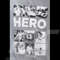 T-Shirt Steve McQueen Mosaique 12h Sebring 1970 Grey Hero Seven - men