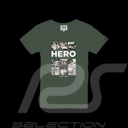 T-shirt Steve McQueen Mosaique 12h Sebring 1970 Vert Hero Seven - homme