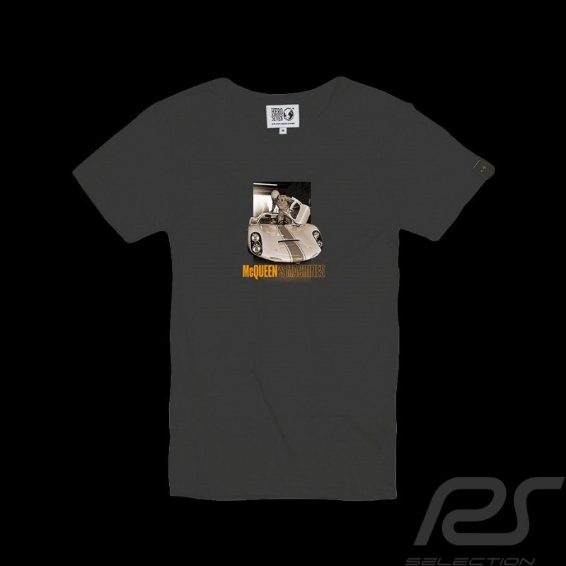 T-Shirt Steve McQueen Porsche 906 Dark Grey Hero Seven - men