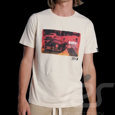 T-Shirt Steve McQueen Porsche 356 Speedster Cremeweiß Hero Seven - Herren