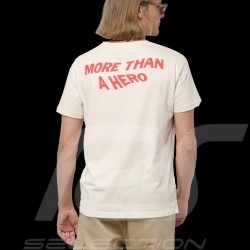 T-shirt Steve McQueen Porsche 356 Speedster Blanc Crème Hero Seven - homme