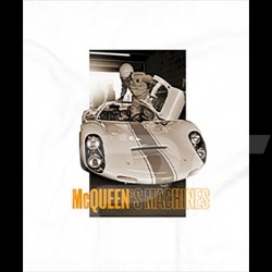 T-shirt Steve McQueen Porsche 906 Blanc Hero Seven - homme