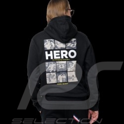 Sweatshirt Hoodie Steve McQueen Mosaique 12h Sebring 1970 Black Hero Seven - men