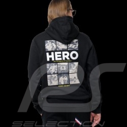 Sweatshirt à capuche Steve McQueen Mosaique 12h Sebring 1970 Noir Hero Seven - homme