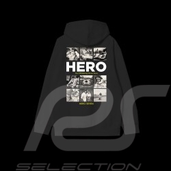 Sweatshirt à capuche Steve McQueen Mosaique 12h Sebring 1970 Noir Hero Seven - homme