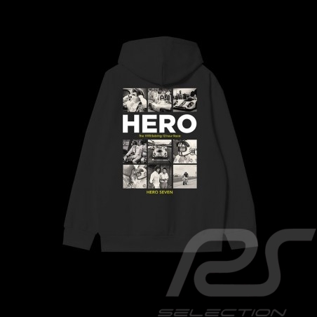 Sweatshirt Hoodie Steve McQueen Mosaique 12h Sebring 1970 Schwarz Hero Seven - Herren