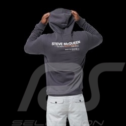 Sweatshirt Hoodie Steve McQueen Chrono 12h Sebring 1970 Dunkelgrau Hero Seven - Herren