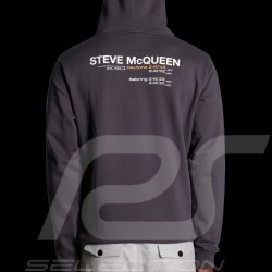 Sweatshirt à capuche Steve McQueen Chrono 12h Sebring 1970 Gris Foncé Hero Seven - homme