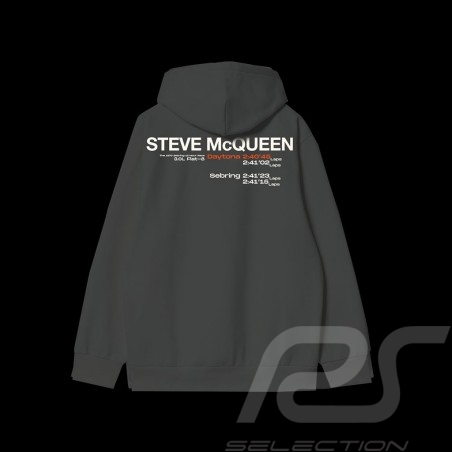 Sweatshirt à capuche Steve McQueen Chrono 12h Sebring 1970 Gris Foncé Hero Seven - homme