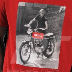 T-shirt Steve McQueen Triumph Bonneville ISDT 1964 Rot Hero Seven - Herren