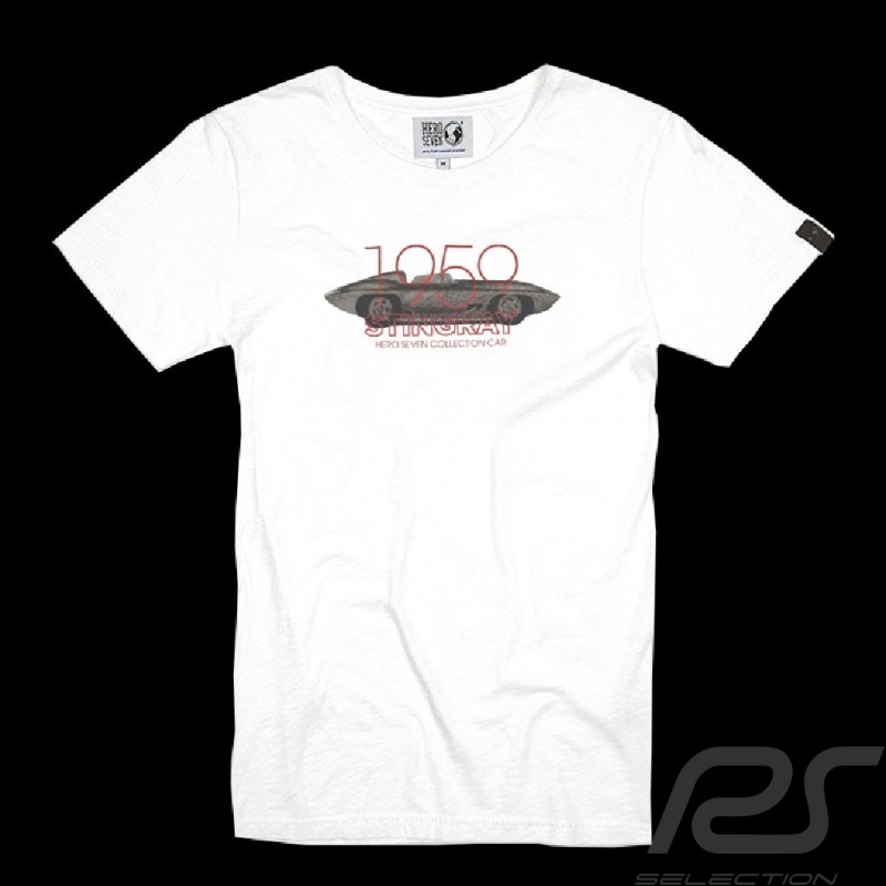 T-shirt 1959 Corvette Stingray Racer Weiß Hero Seven - Herren
