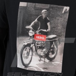 T-shirt Steve McQueen Triumph Bonneville ISDT 1964 Manches longues Noir Hero Seven - homme