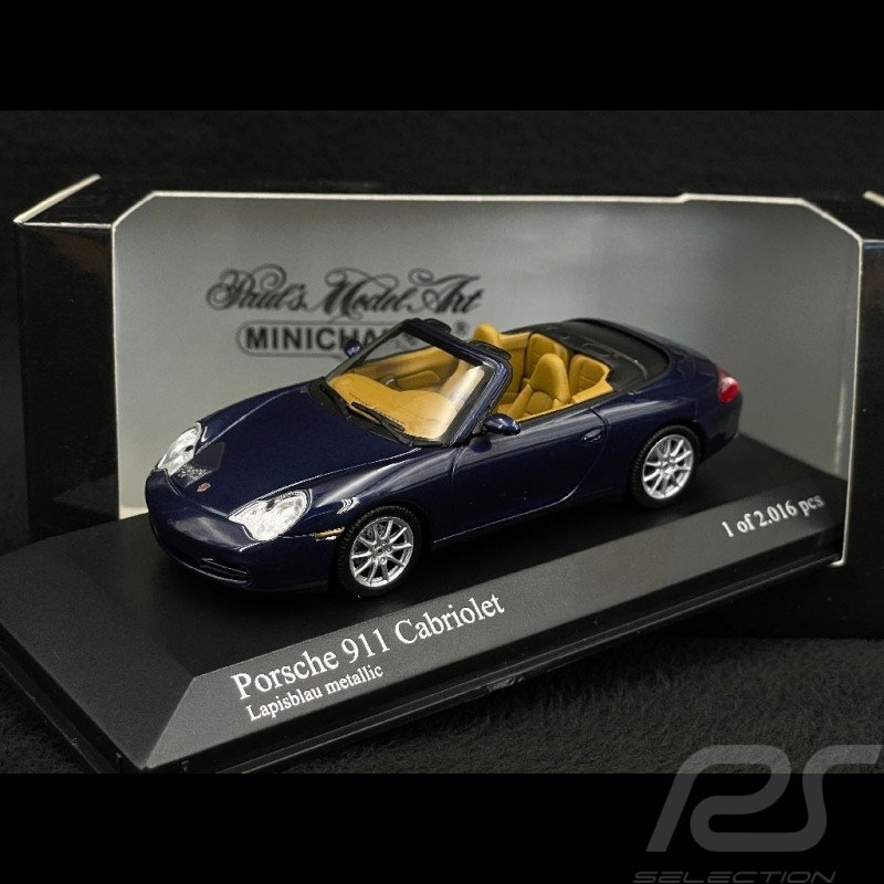 Porsche 911 Cabriolet Type 996 2001 Lapis Blue Metallic 1/43 Minichamps 400061030