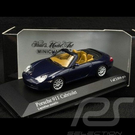 Porsche 911 Cabriolet Type 996 2001 Bleu Lapis Métallique 1/43 Minichamps 400061030