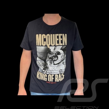 T-shirt Steve McQueen King of Race Face à Face Bleu Foncé Hero Seven - homme