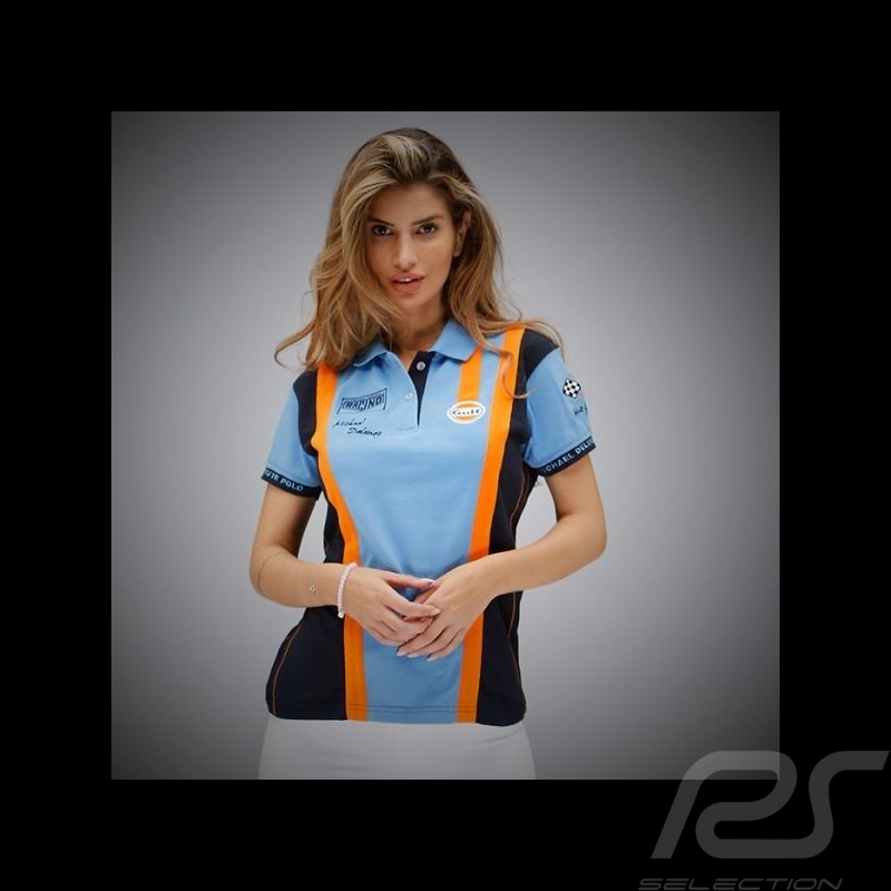 Polo Gulf Racing Steve McQueen Le Mans bleu cobalt - femme Polo Gulf Racing Steve McQueen Le Mans bleu cobalt - femme