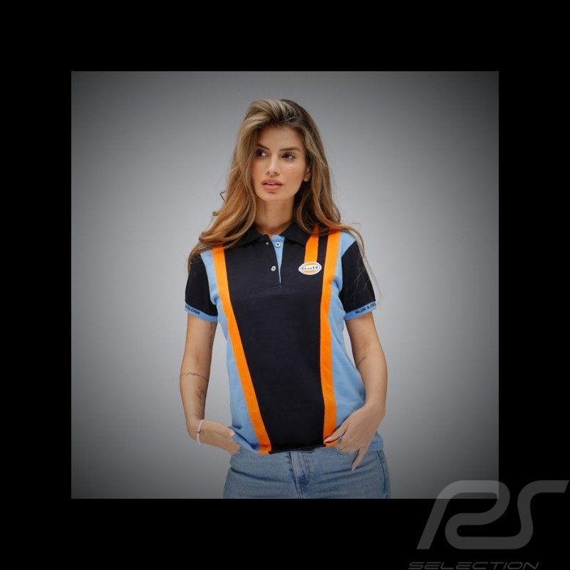 Polo Gulf Racing Navy Blue / Cobalt Blue / Orange - women Polo Gulf Racing Navy Blue / Cobalt Blue / Orange - women