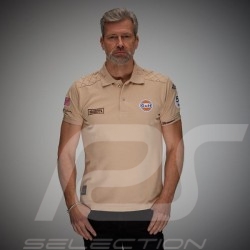 Polo Gulf Racing Steve McQueen Le Mans n°50 sand beige - men Polo Gulf Racing Steve McQueen Le Mans n°50 sand beige - men