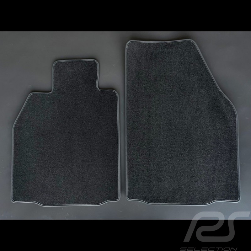 Tapis de sol Porsche 987 Boxster/Cayman 2004-2012 sans système Bose Gris Anthracite - Qualité PREMIUM - avec passepoil