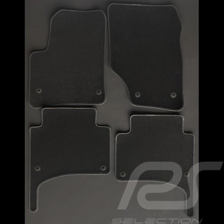 Floor Mats Porsche Cayenne I 9PA 2002-2007 Black - LUXE Quality - with piping