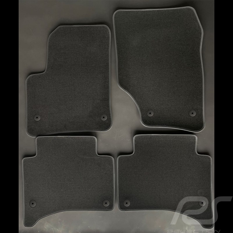 Tapis Porsche Cayenne I Facelift 11/2007-2010 Gris Anthracite - Qualité LUXE - avec passepoil