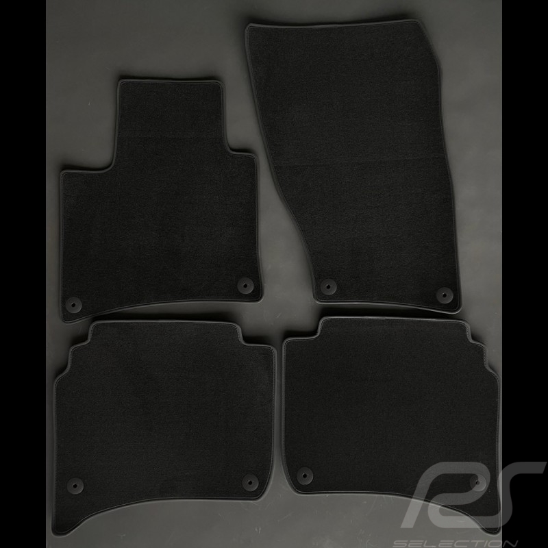 Floor Mats Porsche Cayenne II 2010-2017 Black - LUXE Quality - with piping