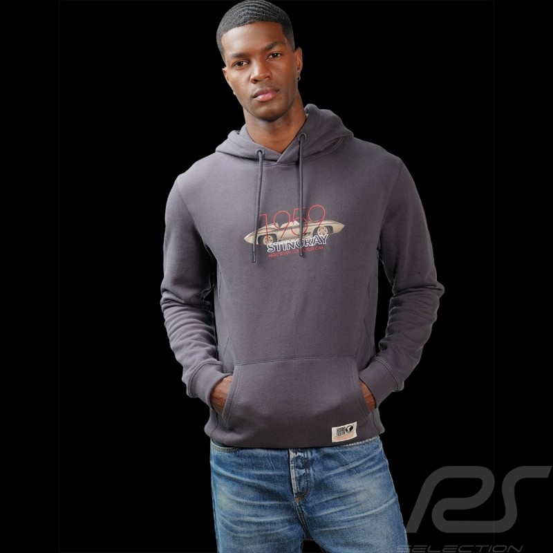 Sweatshirt 1959 Corvette Stingray Racer Hoodie Gray Hero Seven - men