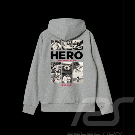 Sweatshirt Steve McQueen Mosaique 12h Sebring 1970 Grey Hero Seven - homme
