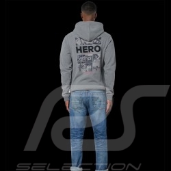 Sweatshirt Steve McQueen Mosaique 12h Sebring 1970 à capuche Gris Hero Seven - homme