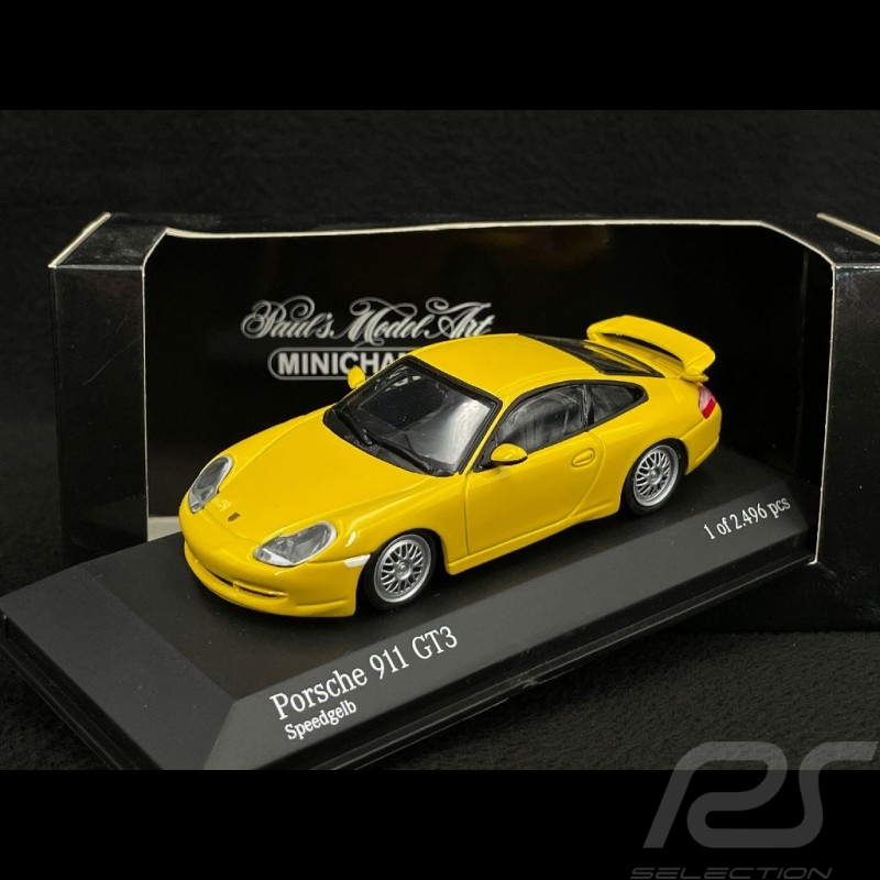 Porsche 911 GT3 Type 996 1999 Jaune Vitesse Métallique 1/43 Minichamps 430068001