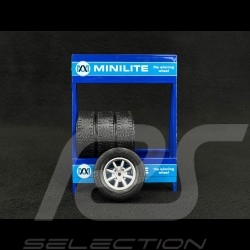 Set of 4 Minilite Wheels for Porsche BMW Mercedes Ford Tuning Silver 1/18 Ixo Models 18SET010W