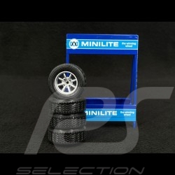 Set von 4 Räder Felgen Minilite für Porsche BMW Mercedes Ford Tuning Silber 1/18 Ixo Models 18SET010W
