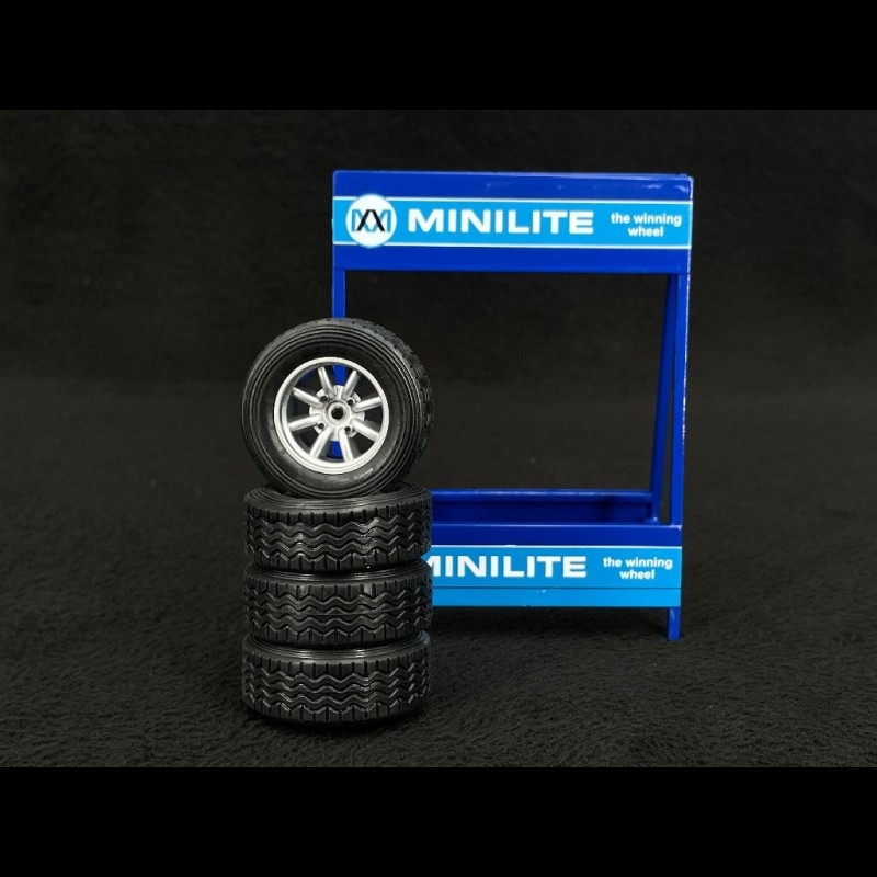 Set of 4 Minilite Wheels for Porsche BMW Mercedes Ford Tuning Silver 1/ ...