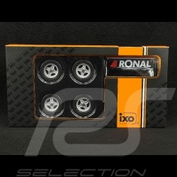 Set of 4 Ronal 4 Spoke Wheels for Porsche BMW Mercedes Ford Tuning Silver 1/18 Ixo Models 18SET008W