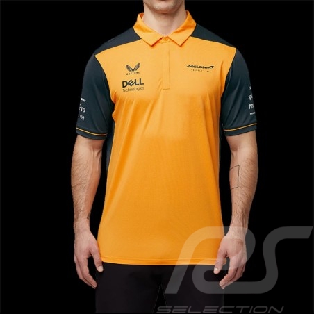 Polo-Shirt McLaren F1 Team Norris Papaya Orange / Anthrazitgrau TM0824 - herren