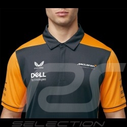 Polo-Shirt McLaren F1 Team Norris Piastri Anthrazitgrau / Papaya Orange TM0824 - herren