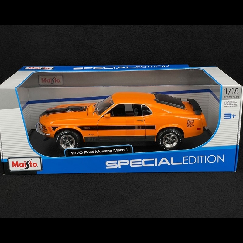  Maisto 1:18 Special Edition 1970 Ford Mustang Mach 1, Orange,  1:18 Scale : Toys & Games
