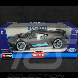 Bugatti Divo 2018 Matt Grey / Light Blue 1/18 Bburago 11045