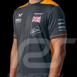 T-shirt McLaren F1 Lando Norris n°4 Set Up Gris Anthracite / Orange Papaya TM0809 - homme