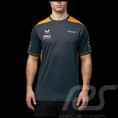 T-shirt McLaren F1 Team Norris Piastri Set Up Anthracite Grey / Papaya Orange TM0823 - men